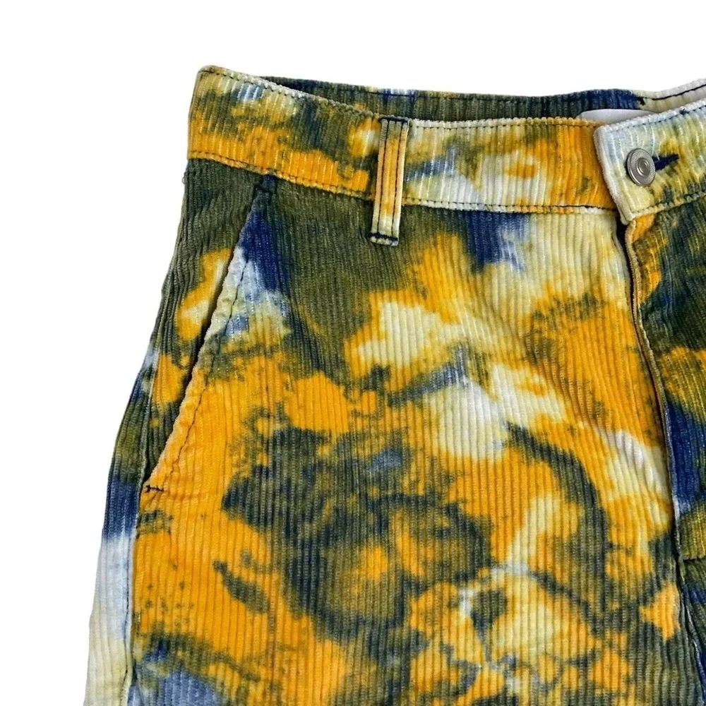 Topman Shorts Mens Size 28 Multicolor Watercolor Corduroy Bermuda Cargo NWOT